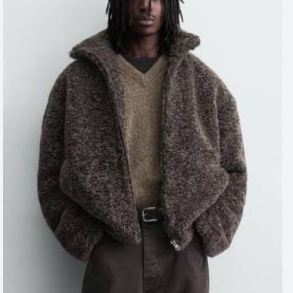 Zara grey shearling Jacket